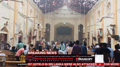 Foto van bomexplosie in kerk