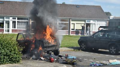 Brommobiel in vlammen opgegaan