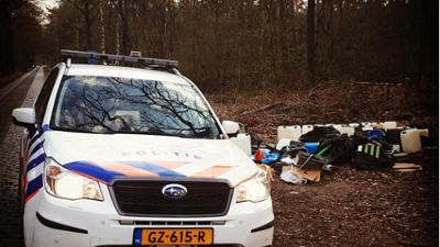 Drugsafvaldumping in natuurgebied