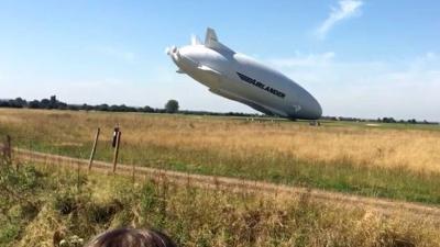 Landing Airlander loopt niet volgens plan