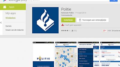 Foto van de politie app in de Google Play Store | Politie/Google