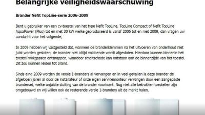 Nefit roept cv-ketels terug om brandgevaar