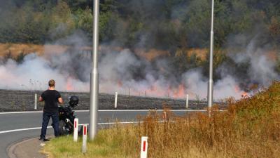 Flinke bermbrand bij oprit A50 Son en Breugel