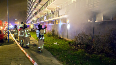 Grote brand in kelderboxen flat Maassluis