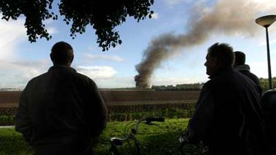 Foto van zwarte rookwolk bij brand | Archief EHF