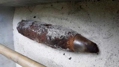 Brisantgranaat WOII door EOD tot ontploffing gebracht