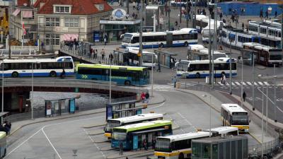 Pinapparaten in bus en trams van het GVB in Amsterdam