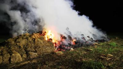 Berg hooi in brand