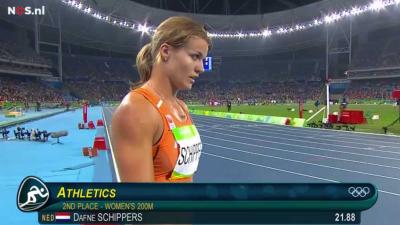 Dafne Schippers behaalt zilveren medaille op de 200 meter sprint