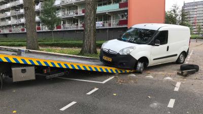 Auto ramt wegafsluiting in Schiedam