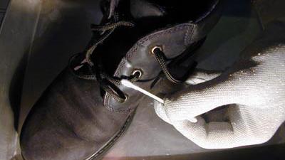 Foto van DNA materiaal schoenveter | Archief EHF