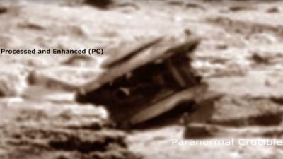 Wat voor voorwerp ligt hier op Mars te roesten?