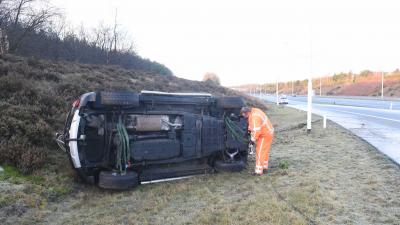 Meerdere aanrijdingen door spekgladde A28