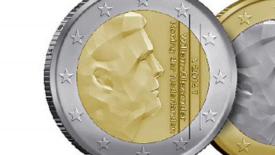 Foto van euro munt koning Willem-Alexander | Rijksmunt