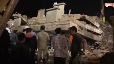 doden,gewonden, instorten, flat, cambodja