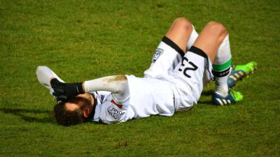 Voetballer met blessure 