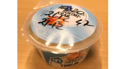 Belangrijke veiligheidswaarschuwing AH Surimi krabsalade Albert Heijn