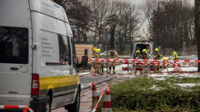 Weg afgesloten na gaslek Vlaardingen