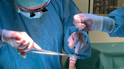 Chirurgen met donorhart