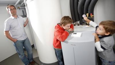 warmtepomp, vader, kinderen