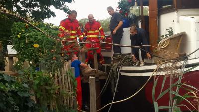 Hond uit water gered door brandweer