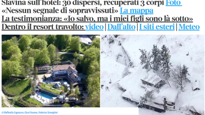 Hotel bedolven onder sneeuw na lawine