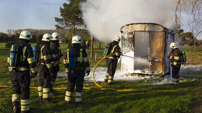foto van bouwkeet in brand | Sander van Gils | www.persburosandervangils.nl