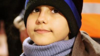 11-jarige jongen op de vlucht voor oorlog