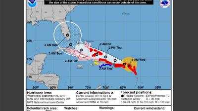 Eerste videobeelden schade door orkaan Irma 