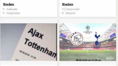 Politie waarschuwt voor valse kaarten Ajax-Tottenham Hotspur