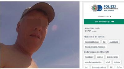 Duitse politie zoekt deze man vanwege kindermisbruik