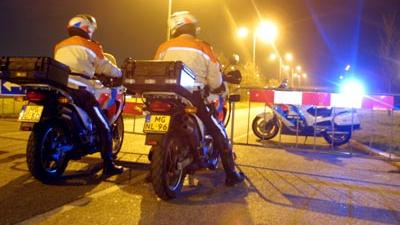 Foto van politie motoren donker zwaailicht | Archief EHF