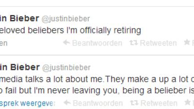 Pensioen Justin Bieber was toch een grapje