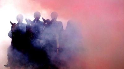 Generale repetitie op Scheveningse strand voor paarden 