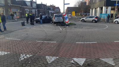 Aanrijding op rotonde