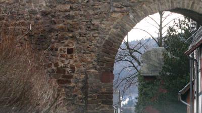 Foto van poort stadsmuur | Archief EHF