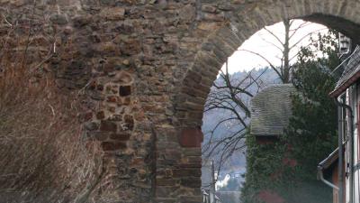 Foto van poort stadsmuur | Archief EHF