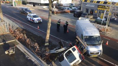 Graafmachine op zijn kant