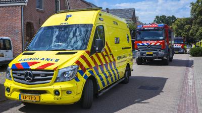 Ambulance en brandweer aanwezig
