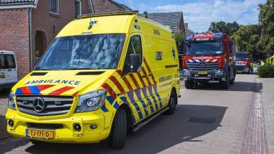 Ambulance en brandweer aanwezig