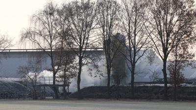 Rookontwikkeling door brandende hooibalen
