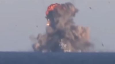 Russisch vlaggenschip Moskva gezonken in Zwarte Zee