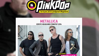 Screenshot site Pinkpop met Mettalica | Pinkpop