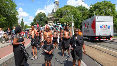 Foto van demonstratie slavernij