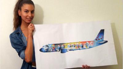 Italiaanse ontwerpt smurfvliegtuig voor de Belgen