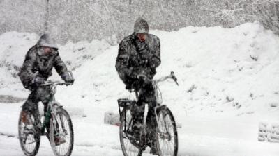 sneeuw-fietsers