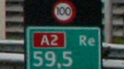 Foto van maximumsnelheid 100 km/h snelweg A2 | Archief EHF