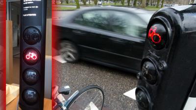 Verkeerslicht vertelt en waarschuwt fietsers voor telefoongebruik