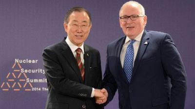 Foto van Ban Ki-moon en Timmermans | RVD