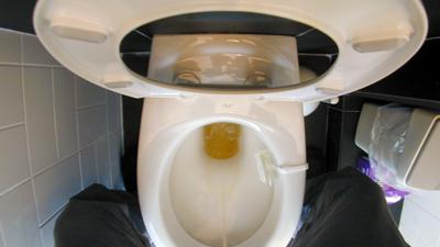 Foto van plassende man op toilet | Archief EHF